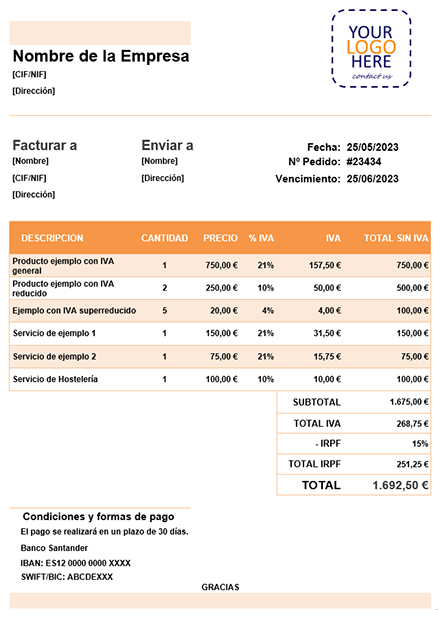 Modelo Factura Aut nomo En Word Excel Y PDF GRATIS
