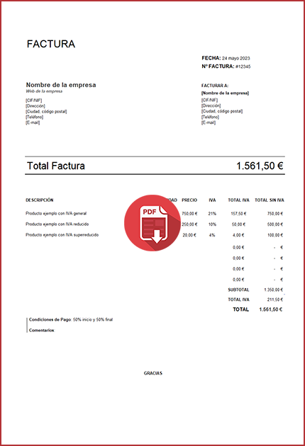 Modelo Factura Aut nomo En Word Excel Y PDF GRATIS Modelo Factura Aut nomo En Word Excel Y PDF GRATIS