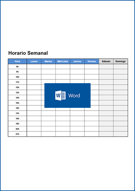 Plantilla Horario Semanal horizontal